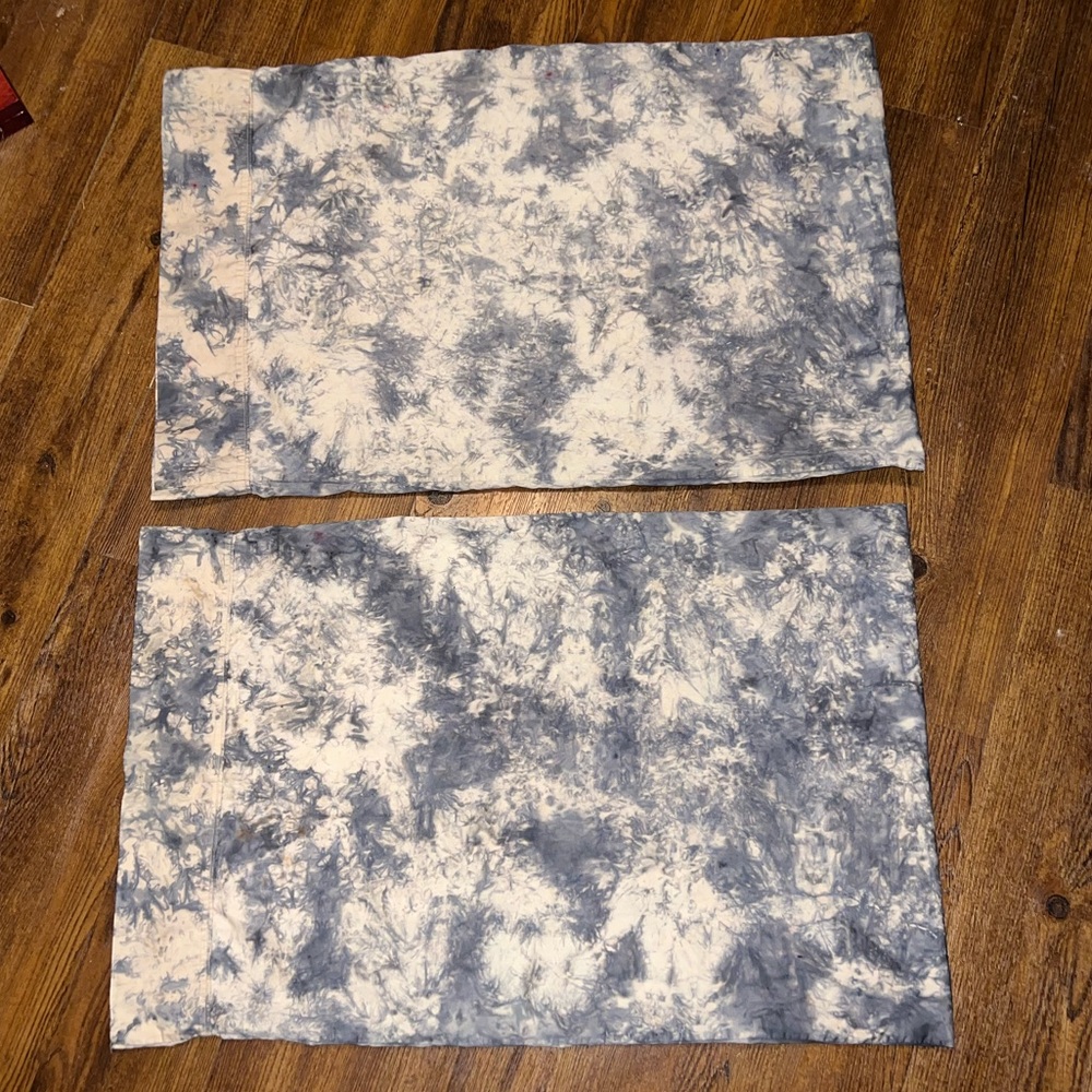 Tan & Black/ Gray Tie Dye Regular Full Sized Cotton Pillowcases (2)